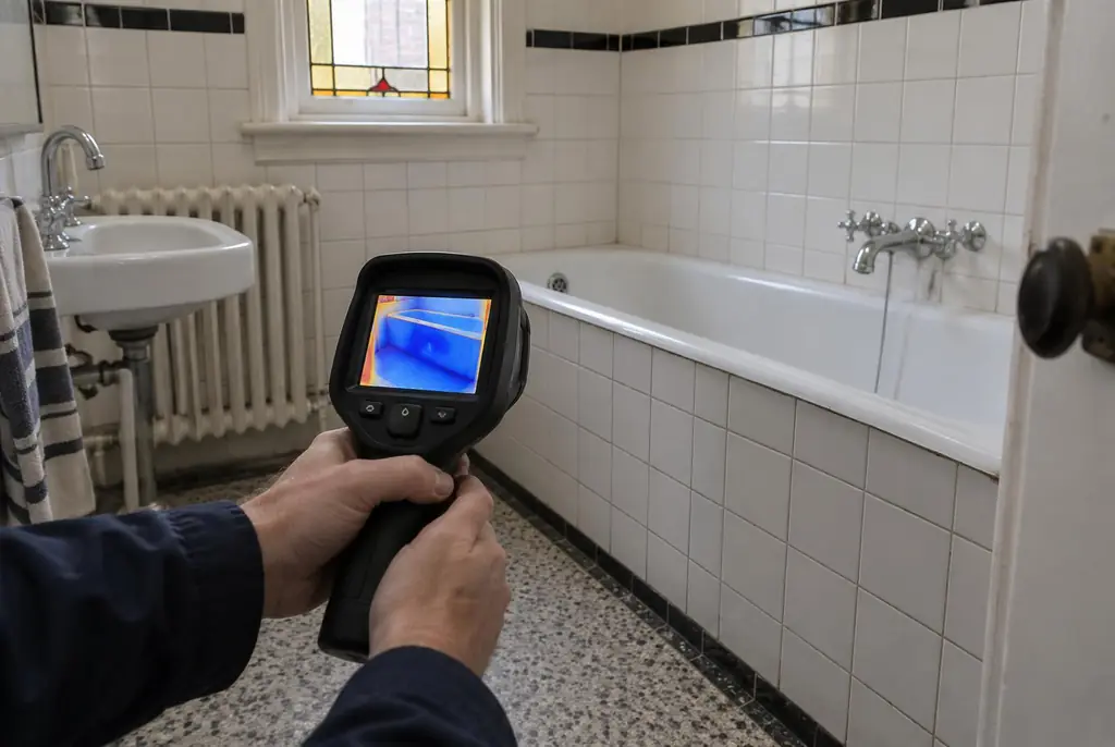Lekdetectie Enkhuizen – onderzoek in een badkamer van een oudere woning